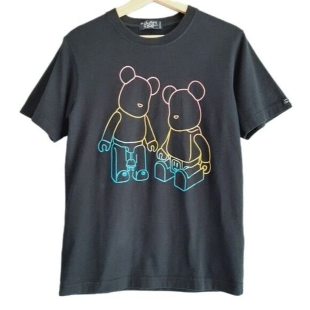 SUPER MIX Cartoon Bear Neon Rainbow Graphic T-shirt Men's Sz S